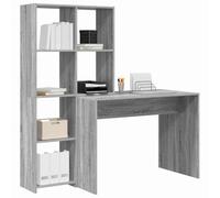 vidaXL Bureau Gris Sonoma 138,5×55×143 cm Bois d'ingénierie Moderne pour télétravail