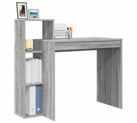 vidaXL Bureau compact moderne Sonoma Gris – 3 étagères flottantes, bois d'ingénierie – 100x40x90 cm