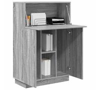 vidaXL Bureau avec porte Gris Sonoma – Bois d'ingénierie 71,5×31,5×106,5 cm, étagères