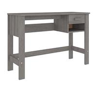 vidaXL Bureau Table d'Étude Bureau d'Ordinateur Table Informatique Table de Travail Maison Intérieur Gris Clair 110x40x75 cm Bois Massif de Pin