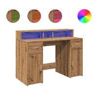 vidaXL Bureau LED Artisan-Chêne 120x55x91 cm Bois composite