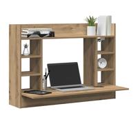 vidaXL Bureau mural chêne artisanal 105×48×75 cm – bois d'ingénierie, compact
