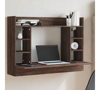 Vidaxl Bureau Mural Chêne Marron 105x48x75 Cm Bois D'ingénierie Marron
