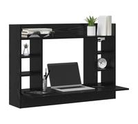 Vidaxl Bureau Mural Chêne Noir 105x48x75 Cm En Bois D'ingénierie Noir