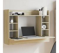 Vidaxl Bureau Mural Chêne Sonoma 105x48x75 Cm Bois D'ingénierie Marron