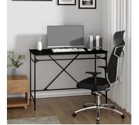 vidaXL Bureau noir 100x50x75 cm bois d'ingénierie et fer 826719