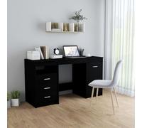 Vidaxl Bureau Noir 140x50x76 Cm Bois D'ingénierie Noir