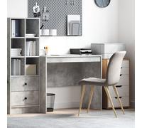 vidaXL Bureau ordi Gris béton Panneau MDF 90 x 50 x 76 cm Bureau ordi
