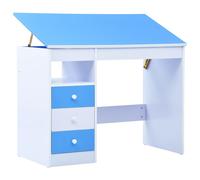 Vidaxl Bureau Pour Enfants Inclinable Bleu Et Blanc Blanc
