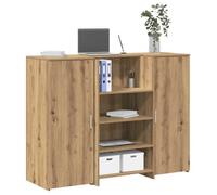 vidaXL Bureau réception chêne Artisanal 135x50x103,5cm Bois ingénierie, comptoir de réception, réception de Salon, comptoir de Bar de réception