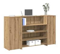Vidaxl Bureau Réception Chêne Artisanal 180x50x103,5cm Bois Ingénierie Multicolore