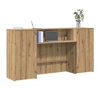 vidaXL Bureau réception chêne artisanal 200x50x103,5cm bois ingénierie, comptoir de réception, réception de salon, comptoir 3324222