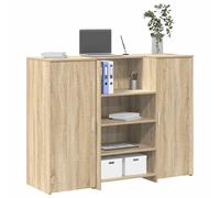 Bureau réception chêne sonoma 135x50x103,5 cm bois d'ingénierie, comptoir de réception, réception de salon, comptoir 3324189