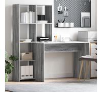 Vidaxl Bureau Sonoma Gris 138.5 X 55 X 143 Cm Bois D'ingénierie