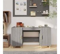 Vidaxl Bureau Sonoma Gris 140x50x75 Cm Bois D'ingénierie Marron