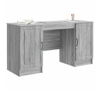 vidaXL Bureau Sonoma Gris 142,5 x 50 x 75 cm Bois d'ingénierie, Ensemble Salon, rectangulaire, Design Moderne, Grand Rangement, Meubles durables, Assise Polyvalente, Arrangement élégant