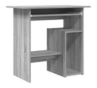 vidaXL Bureau Table d'Ordinateur Table de Travail Bureau d'Étude Meuble de Rangement Intérieur Sonoma Gris 80x45x74 cm Bois d'Ingénierie