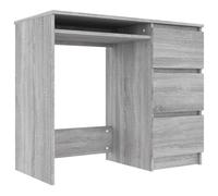 Vidaxl Bureau Sonoma Gris 90x45x76 Cm Bois D'ingénierie Marron