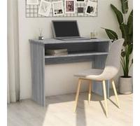 vidaXL Bureau Sonoma – Table d'ordinateur 90x50x74 cm Gris, bois d'ingénierie