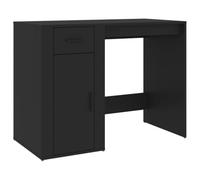 Bureau Avec Tiroir Et Armoire Noir 100x49x75 Cm Bois Contreplaqué Rangement De Bureau Moderne Marron