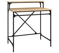 vidaXL Bureau, Table d'Ordinateur avec Étagère, Bureau d'Écriture avec Rangement Maison Intérieur, Industriel, Chêne Sonoma Bois d'Ingénierie et Fer