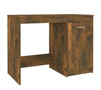 vidaXL Bureau Table d'Ordinateur Table de Travail Bureau d'Étude Meuble de Rangement Intérieur Chêne Fumé 100x50x76 cm Bois d'Ingénierie