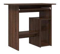 vidaXL Bureau Table d'Ordinateur Table de Travail Bureau d'Étude Meuble de Rangement Intérieur Chêne Marron 80x45x74 cm Bois d'Ingénierie