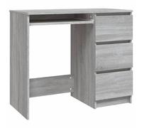 vidaXL Bureau Table d'Ordinateur Table de Travail Bureau d'Étude Meuble de Rangement Intérieur Sonoma Gris 90x45x76 cm Bois d'Ingénierie