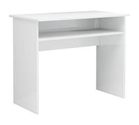 vidaXL Bureau, Table d'Ordinateur, Table d'Étude, Meuble de Salon Salle de Séjour Salle de Travail Maison Intérieur, Blanc Brillant Bois d’Ingénierie