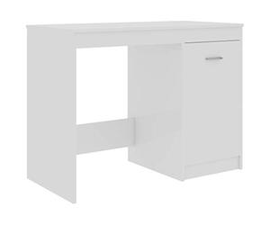 vidaXL Bureau, Table d'Ordinateur, Table d'Étude, Meuble de Salon Salle de Séjour Salle de Travail Maison Intérieur, Blanc Brillant Bois d’Ingénierie