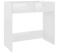 Vidaxl Bureau Blanc Brillant 80x40x75 Cm Aggloméré Blanc