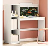 vidaXL Bureau ROROS Moderne avec tableau noir Blanc 120x45x118,5 cm Bois d'ingénierie