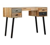 Bureau Teck de récupération massif - VIDAXL - Vintage - Marron - 110 x 50 x 76 cm