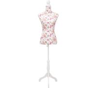 vidaXL Buste de femme mannequin de couture Buste Torso Mannequin Coton Blanc Rose