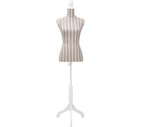 vidaXL Buste de femme mannequin de couture Buste Torso Mannequin lin à rayures