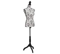 vidaXL Buste de Couture Mannequin Femme Noir et Blanc Buste Vitrines Boutique