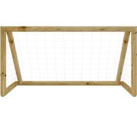 But de football avec filet 160x80x100 cm Bois de pin imprégné Blanc G