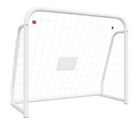 vidaXL But de football avec filet Blanc 125x96x60 cm Acier & Polyester
