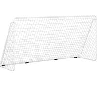 But de football avec filet Blanc 366x122x182 cm Acier Blanc G