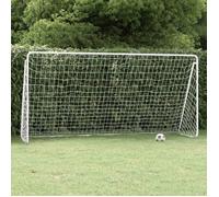 But de football avec filet Blanc 366x122x182 cm Acier