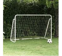 But de football avec filet Blanc 180x90x120 cm Acier
