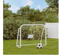 vidaXL But de football et filet blanc 125x96x60 cm acier et polyester, filet de football, filet de but de football, but de 93732