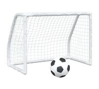 vidaXL Buts de football pour enfants 2 pcs. avec ballon Blanc 64x35x48 cm Métal