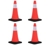 Vidaxl C?Nes De Signalisation Réfléchissants À Base Lourde 4 Pcs 50 Cm