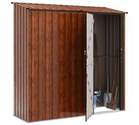 vidaXL Cabanon de jardin Marron 203,5 x 73 x 200 cm Métal - Rangement résistant aux intempéries