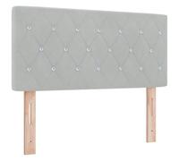 vidaXL Cabeza de lit Cristales Botón Tapizado Gris Clair 90 cm Velours