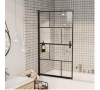 vidaXL Cabine de douche ESG 80x140 cm Noir
