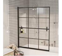 vidaXL Cabine de douche Paroi de baignoire 150748 ESG 116x140 cm Noir