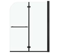 vidaXL Paroi de douche pliable 2 panneaux pour baignoire ESG 95x140 cm Noir
