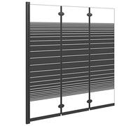 vidaXL Cabine de douche pliable 3 panneaux 130x130 cm ESG Noir